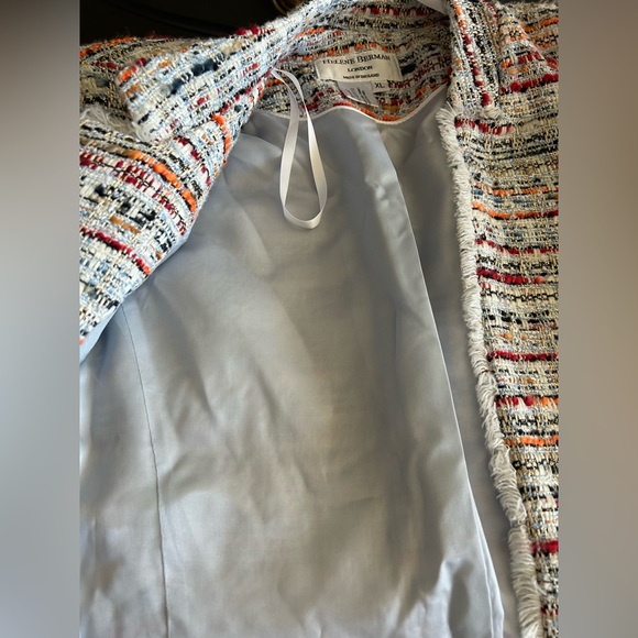 HELENE BERMAN London Multicolor Tweed Boho Classic Elegant Blazer Jacket Sz XL - Picture 11 of 14